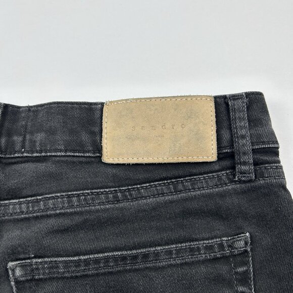 Sandro Paris Womens Jeans Size 31 Dark Wash Skinny Button Fly Black - Picture 11 of 16